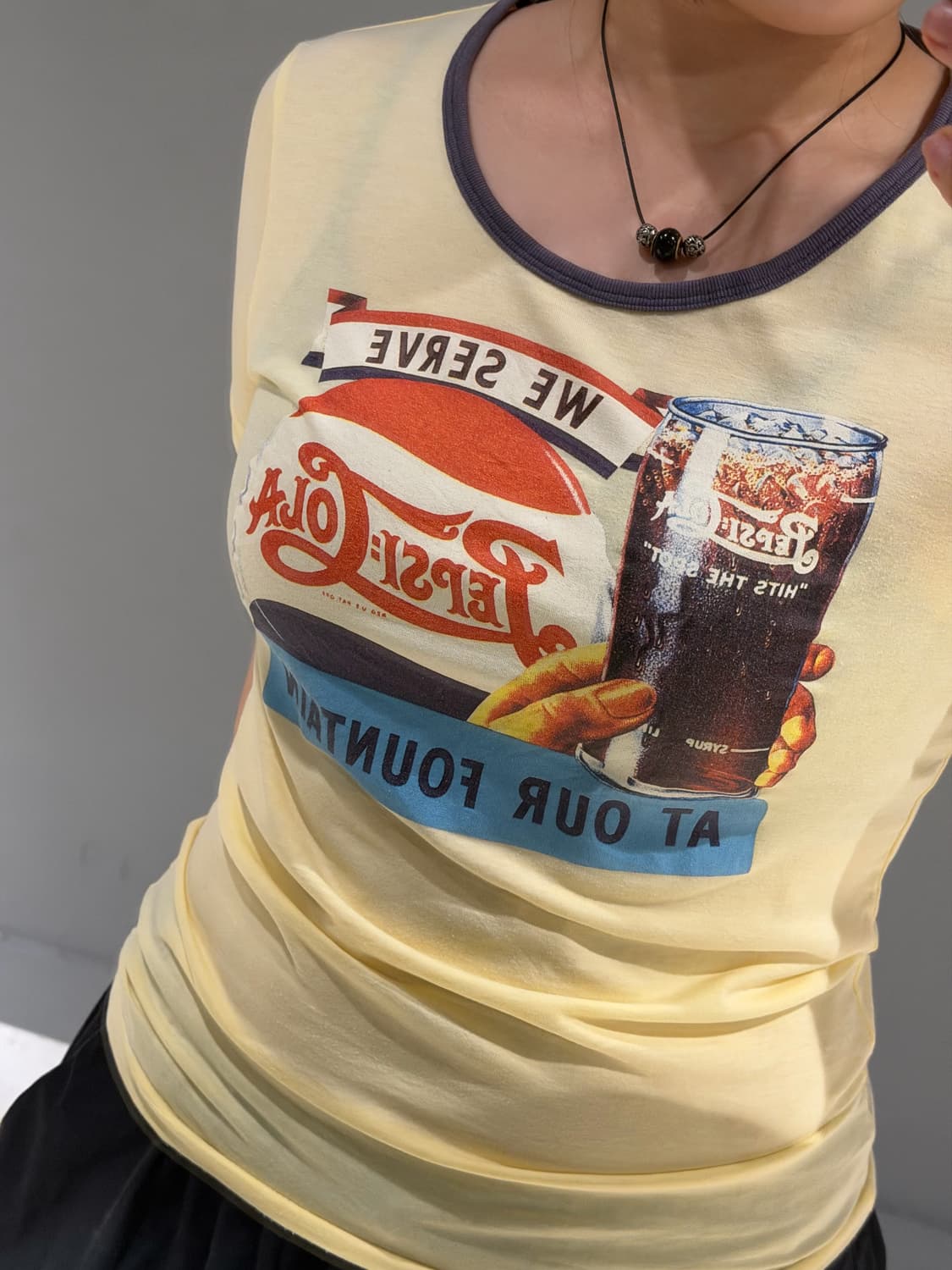 Pepsi printing detail yellow t-shirt 상품이미지4
