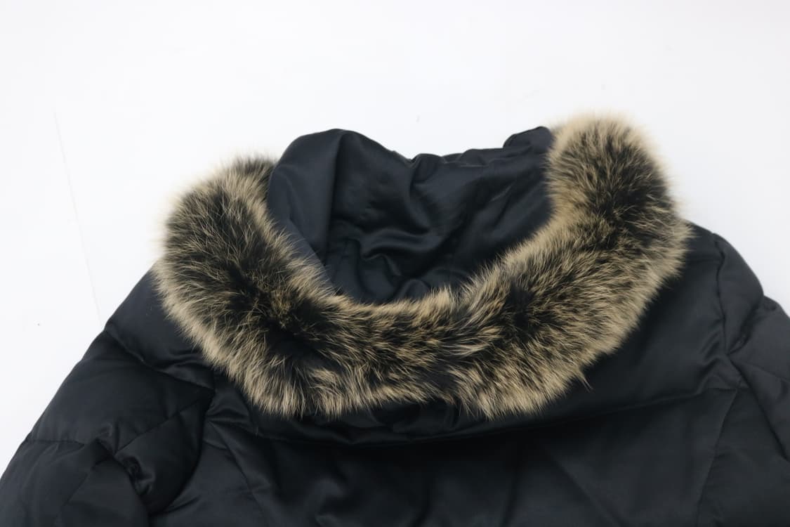 Private Label 프라이빗 라벨 리본 포켓 퍼 후드 구스다운 패딩 상품이미지8