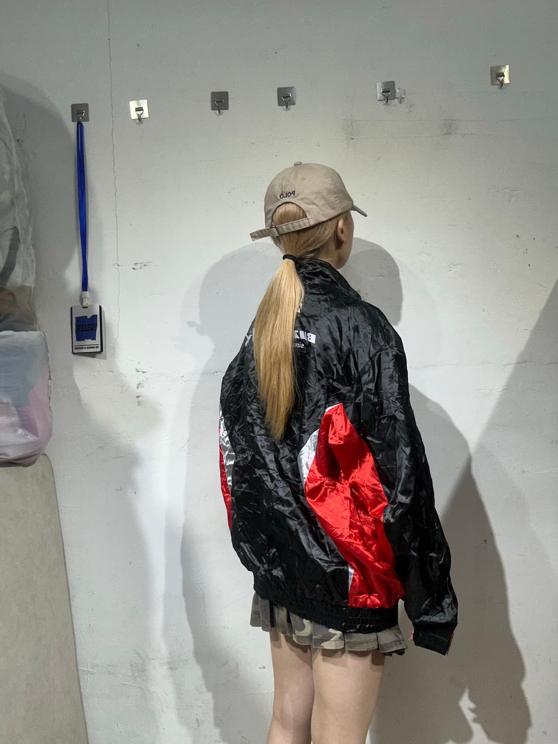 빈티지 블랙 레드 라인 레이싱 트랙 자켓 L 상품이미지3