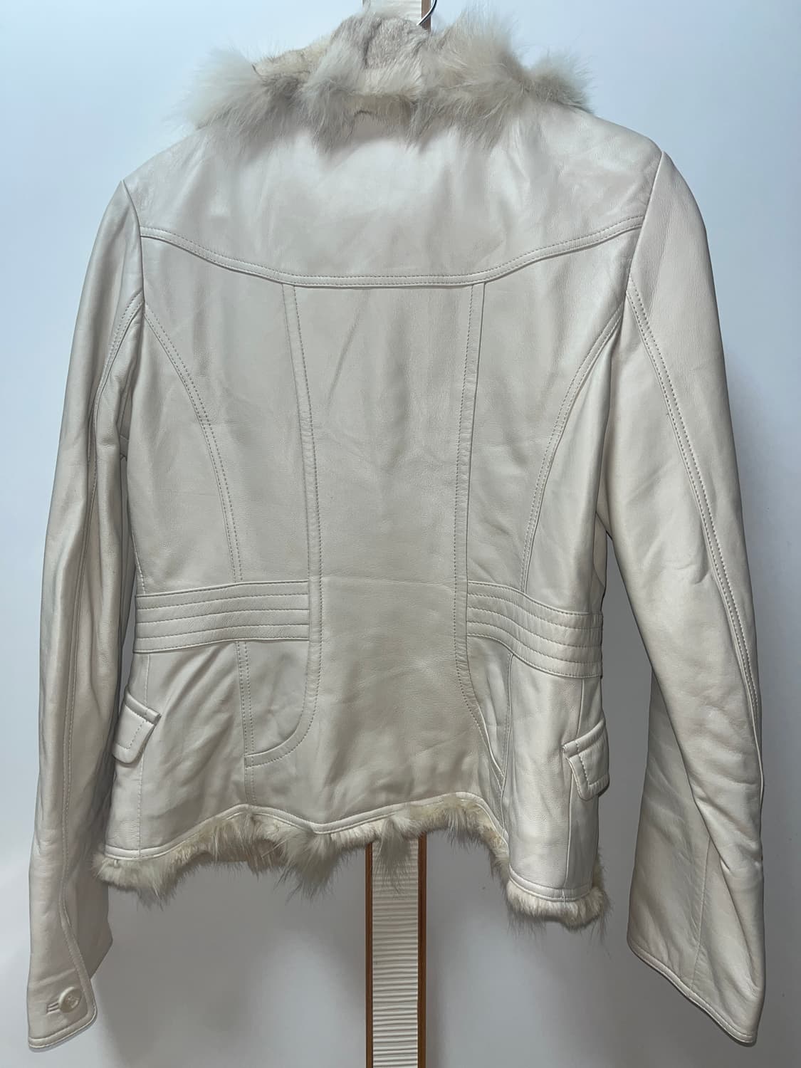 핑크베이지 퍼 양가죽자켓 갸루 상품이미지2