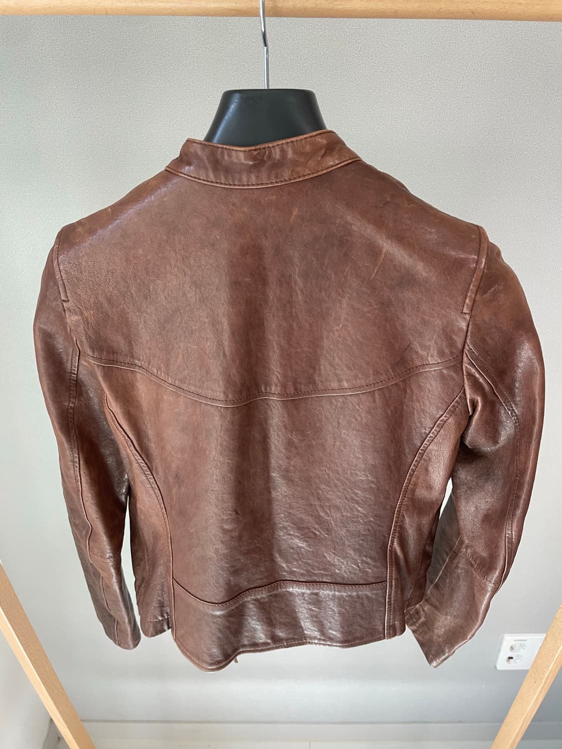 램스킨 차이나카라 라이더 자켓 (Brown) 상품이미지5