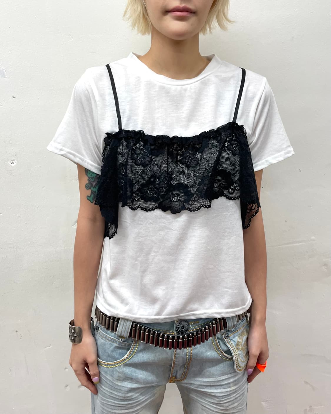 Lace Bra Top T-shirt 상품이미지4