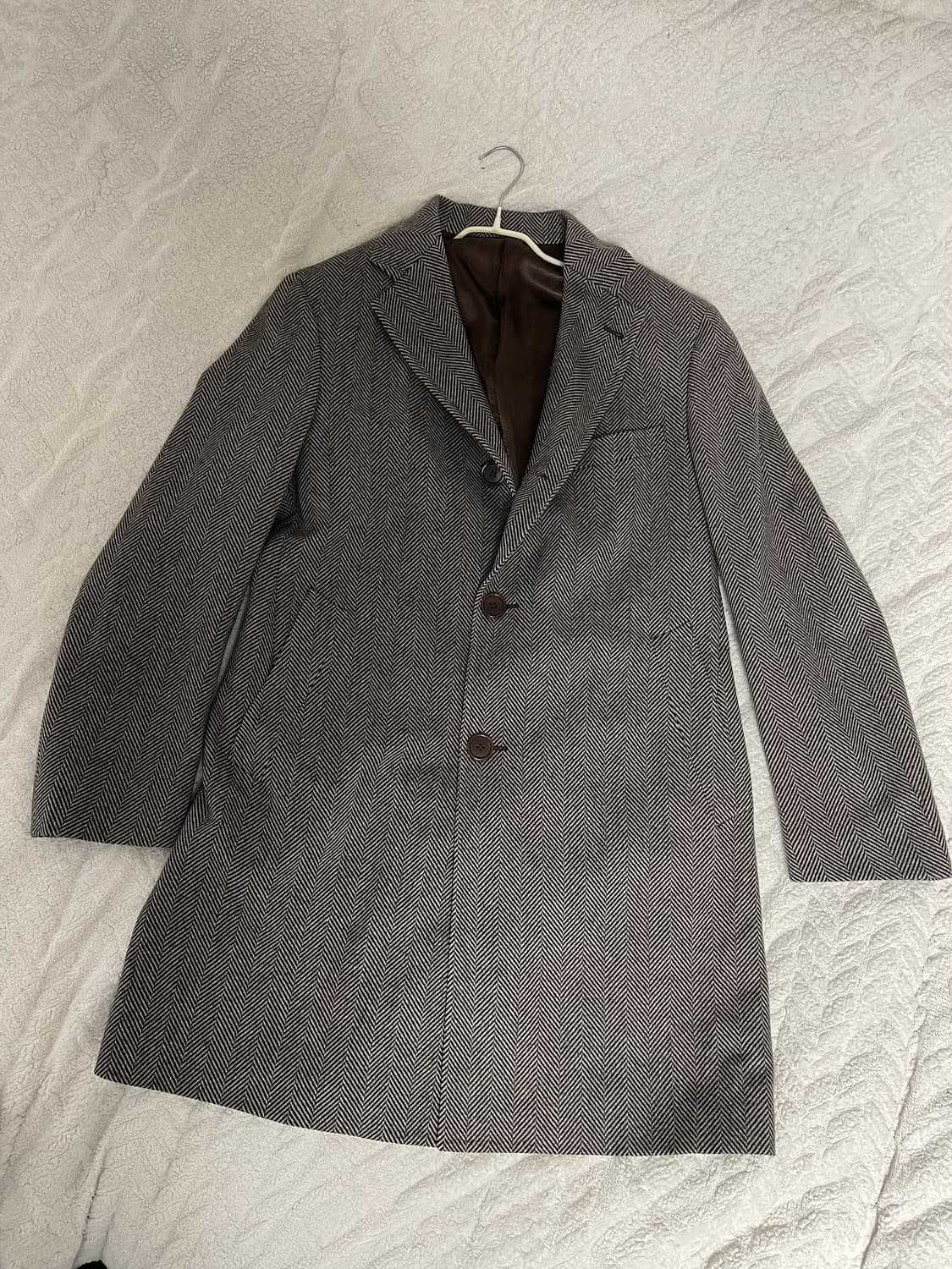 톰볼리니(Tombolini) 남성 헤링본 울,캐시미어 코트 48(100) 상품이미지3