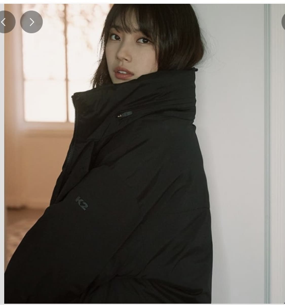 수지 착용 k2 씬에어 패딩 상품이미지1