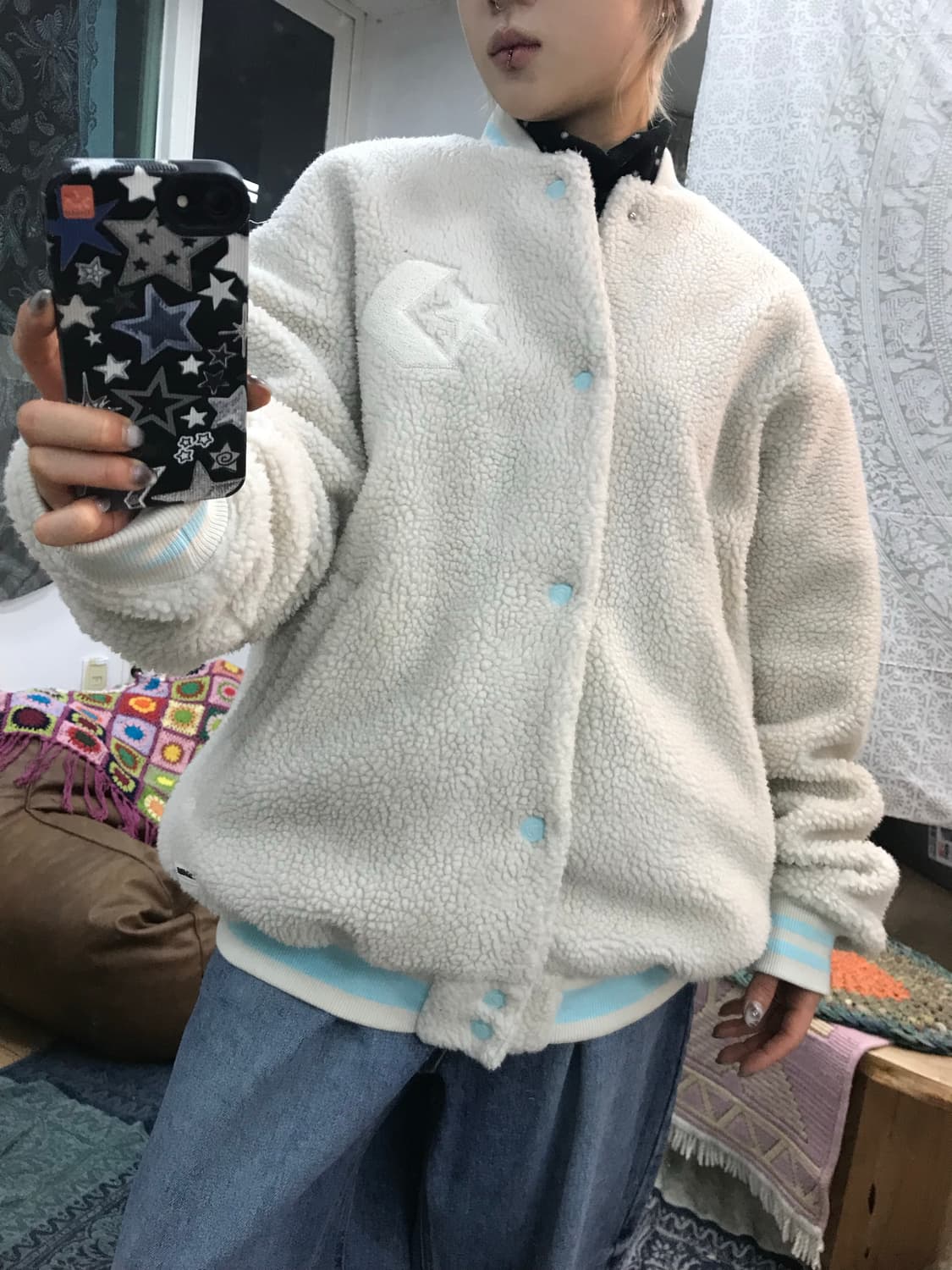 컨버스 후리스 블루종 자켓  상품이미지1