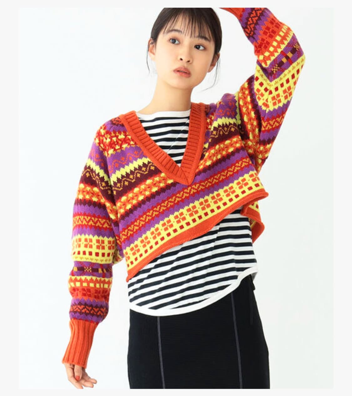 BEAMS BOY - FAIR ISLE V NECK KNIT 상품이미지2