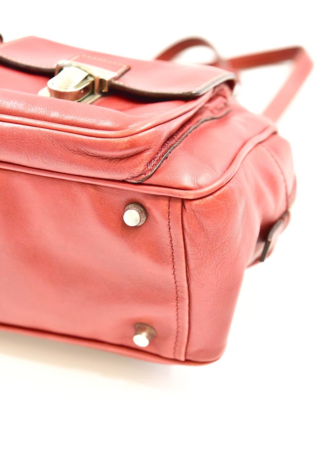 프라다 레드 레더 보스턴 숄더백 (정품) 상품이미지5