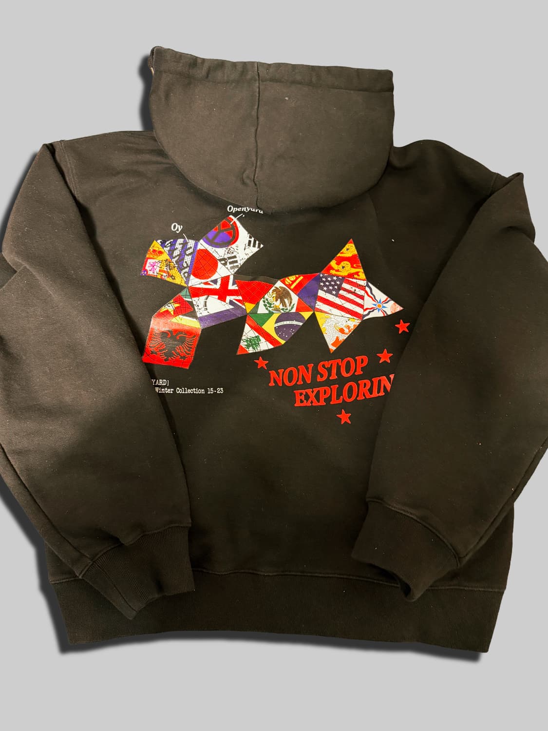 OY globe logo hoodie (오와이 글로브 로고 후드티 블랙) 상품이미지1