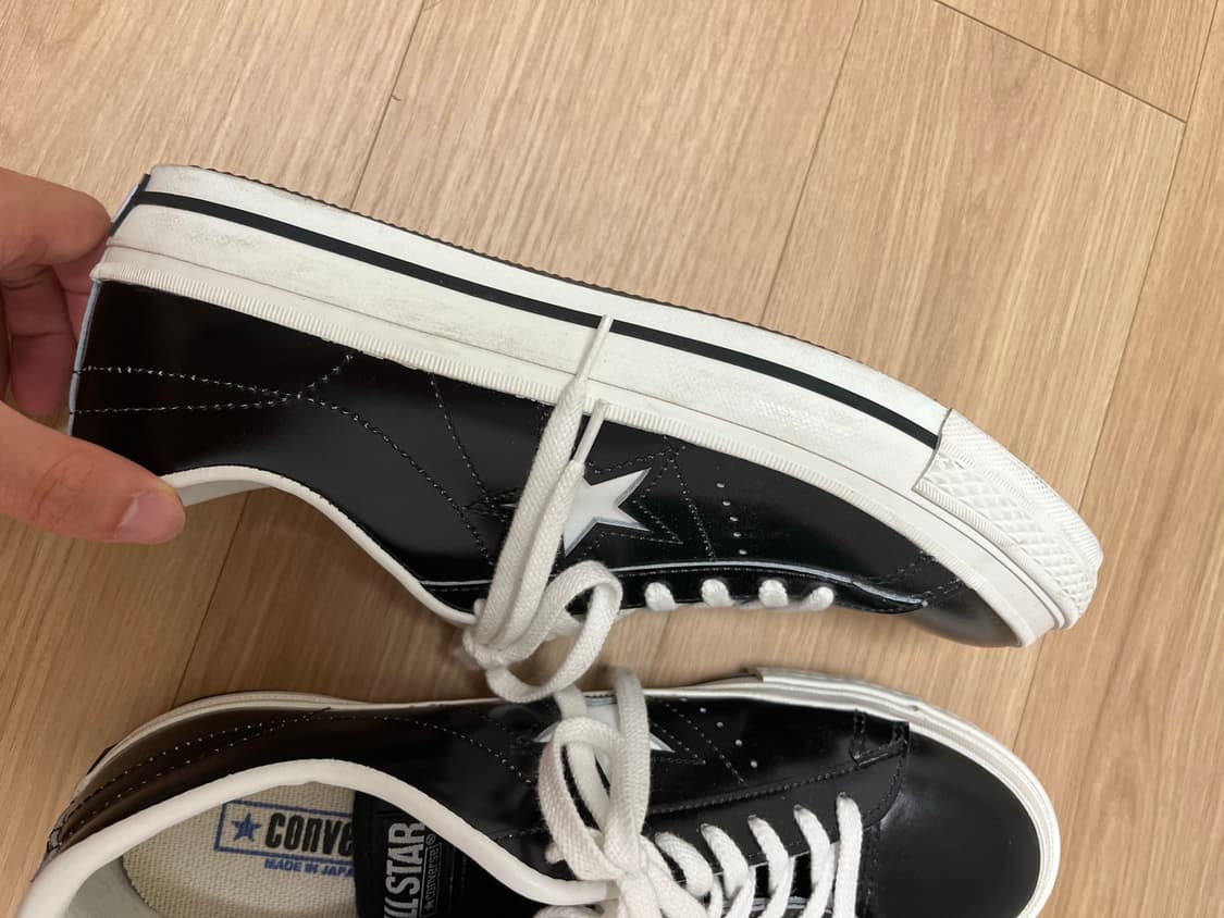 컨버스 원스타 레더 블랙 265사이즈 상품이미지5