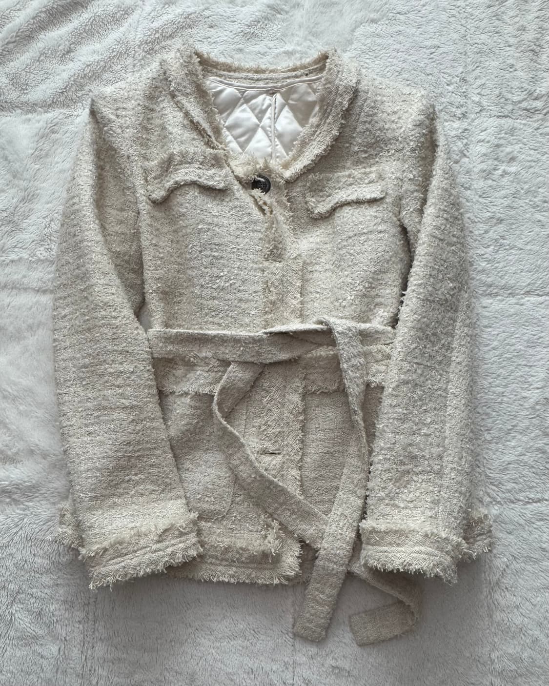 카인다미 프린지 트위드 패딩 코트(하트시그널 지민 착용) 상품이미지7