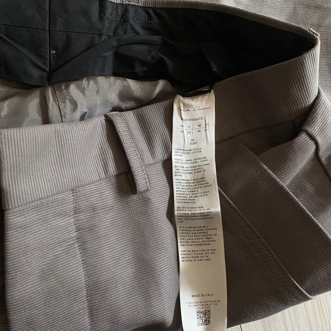 [50] 릭오웬스 24SS 테일러드 벨라스 더스트 상품이미지5