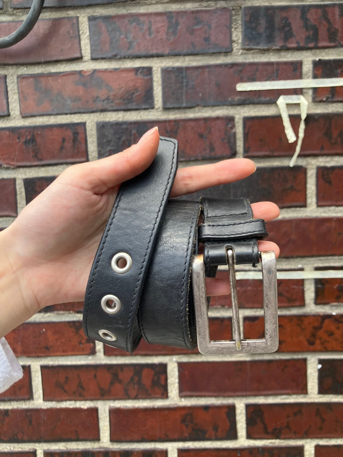 GAP 펀칭 스퀘어 블랙 레더 벨트 상품이미지2