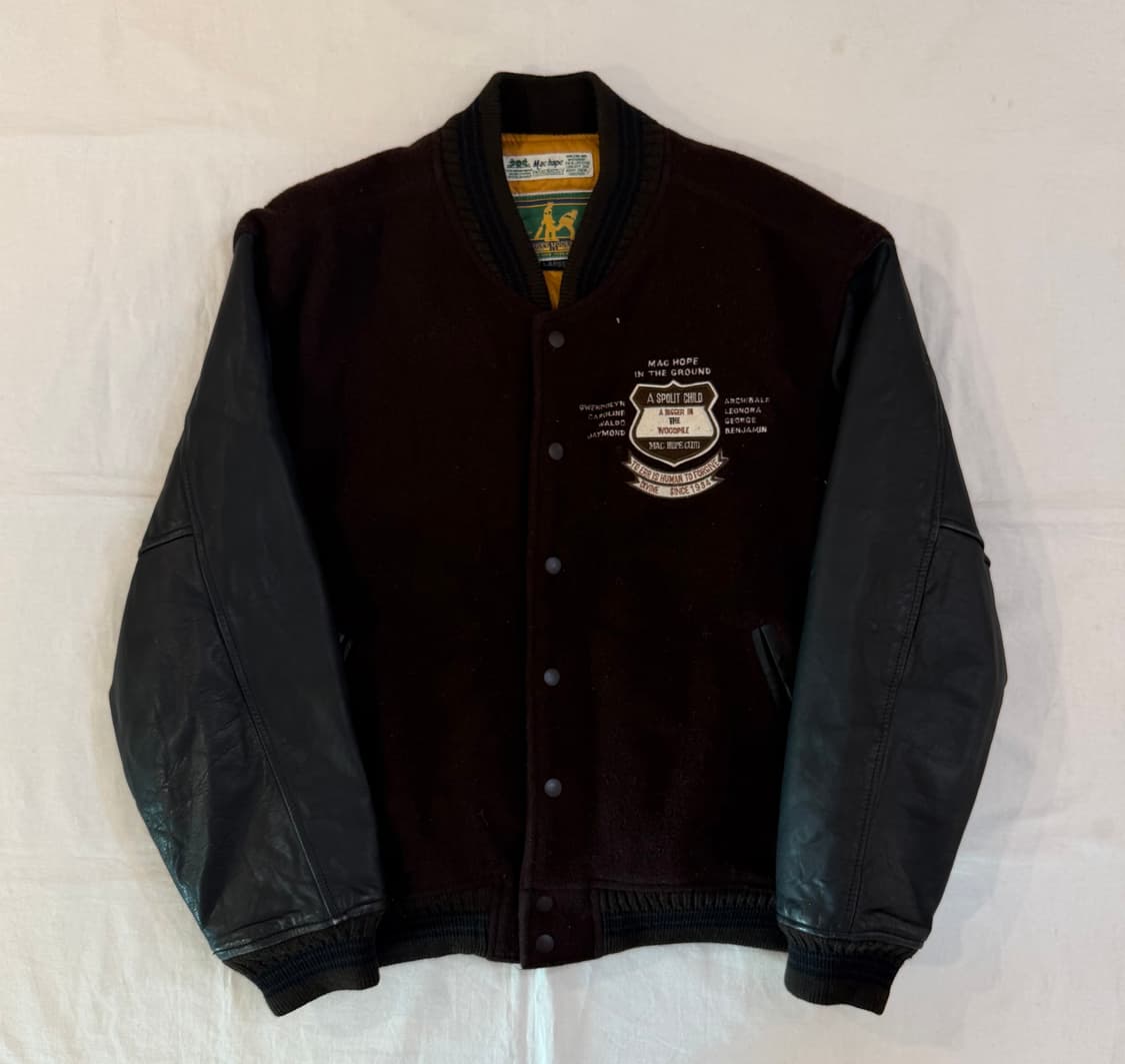 90s 맥호프 빈티지 레더 울 바시티 자켓 상품이미지2