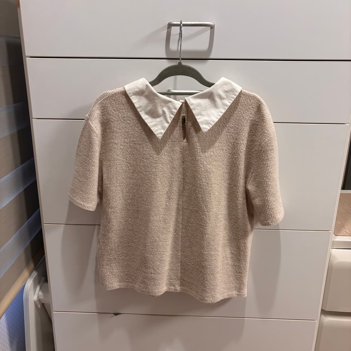 ZARA 베이지 골지 카라 티셔츠  상품이미지3
