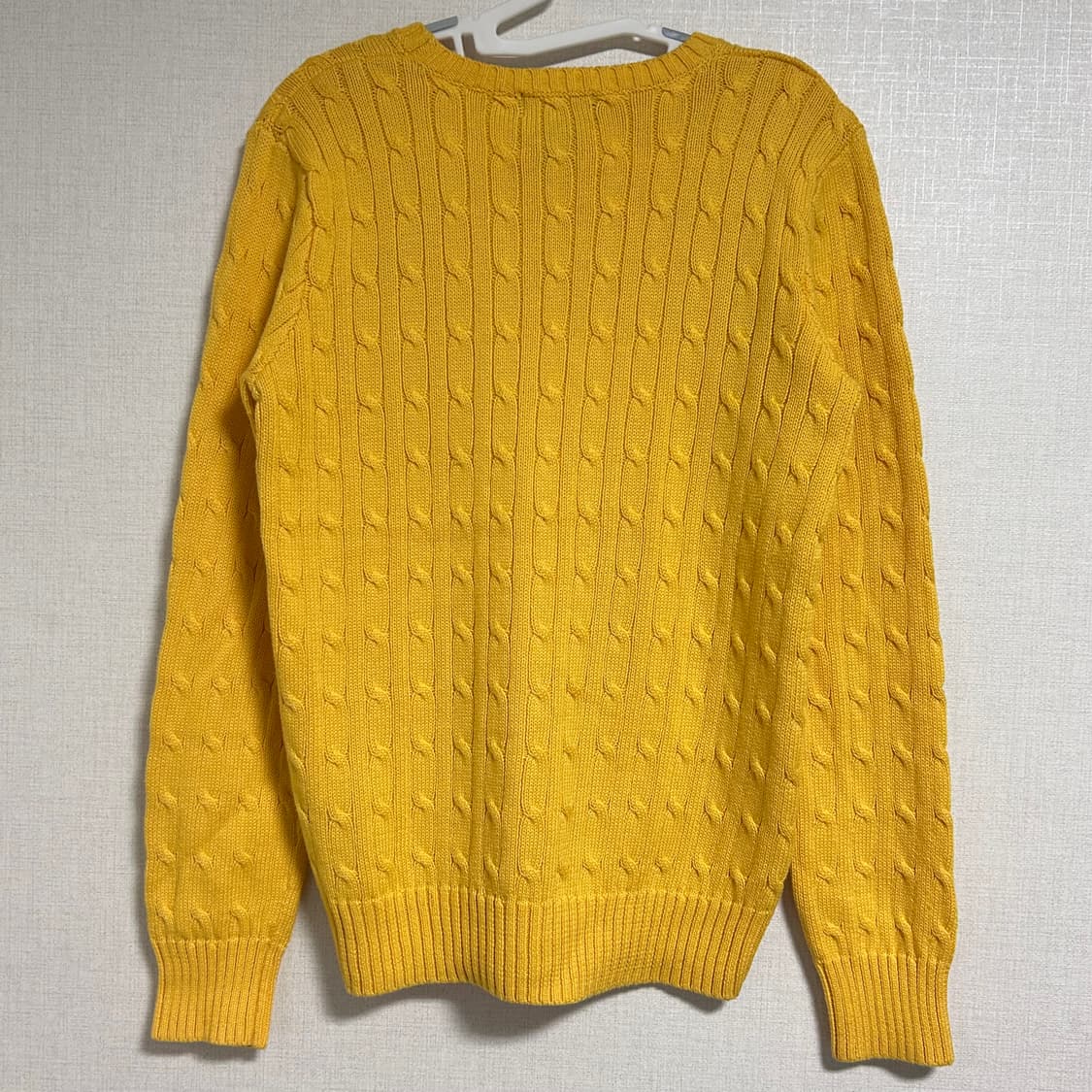 폴로 랄프로렌 케이블 꽈배기 니트 노랑 옐로우 병아리 L 상품이미지5