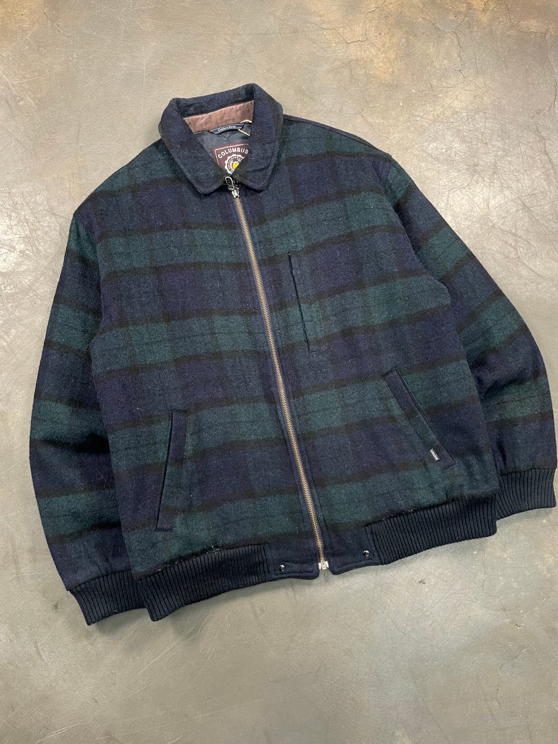 골든베어 울 체크 블루종 자켓 상품이미지2