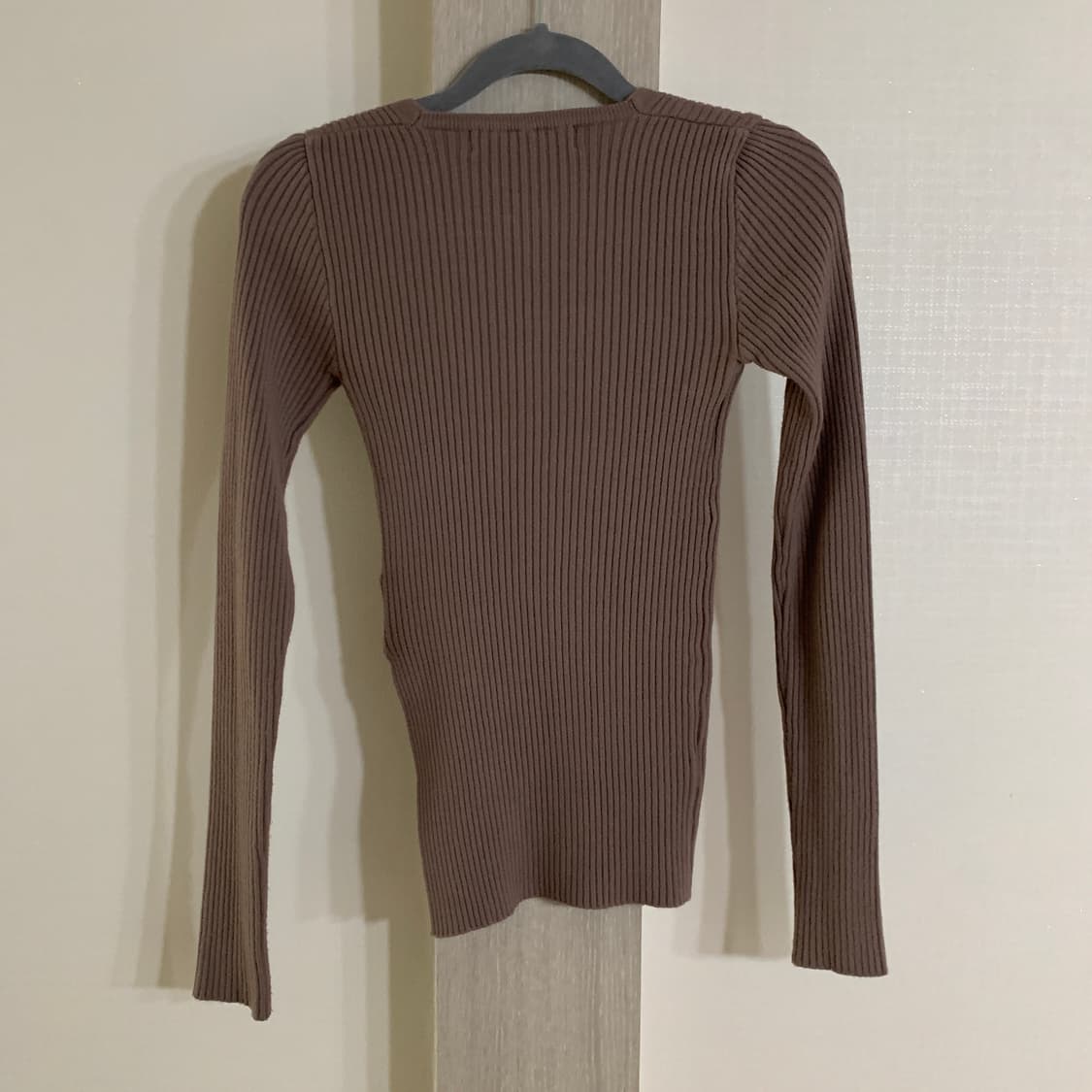 미스치프 스퀘어넥 니트 탑 로즈브라운 상품이미지3