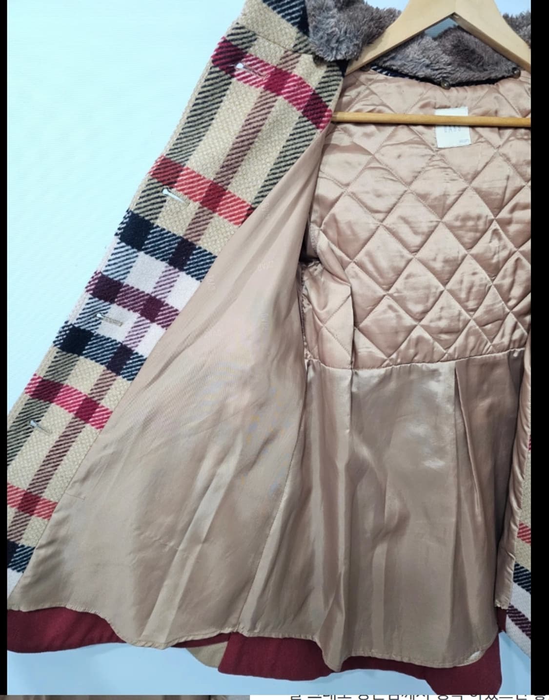 닥스 키즈 주니어 체크 후드 코트 150cm 11~13세 상품이미지6