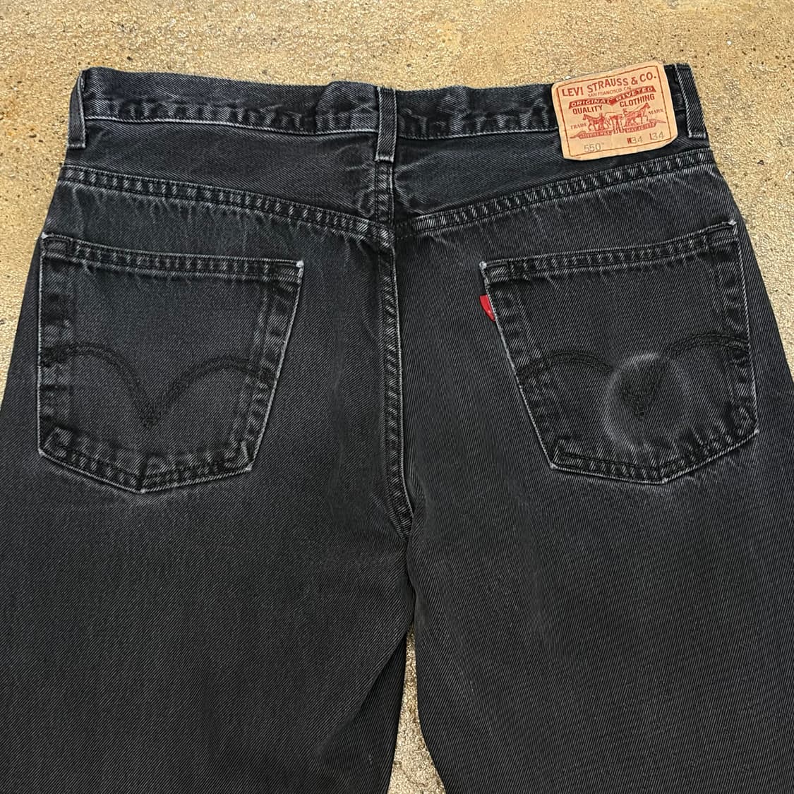 00s 미국 빈티지 리바이스 550 블랙진 찢청 청바지 상품이미지8