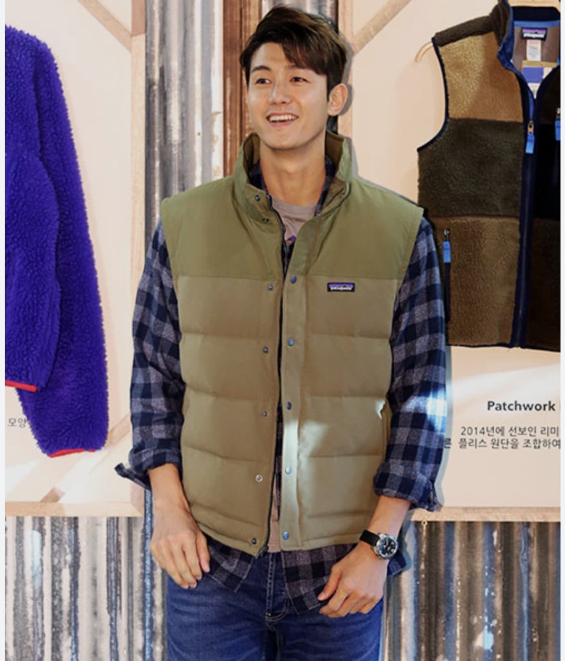 파타고니아 올리브 다운  패딩 조끼 M 상품이미지8