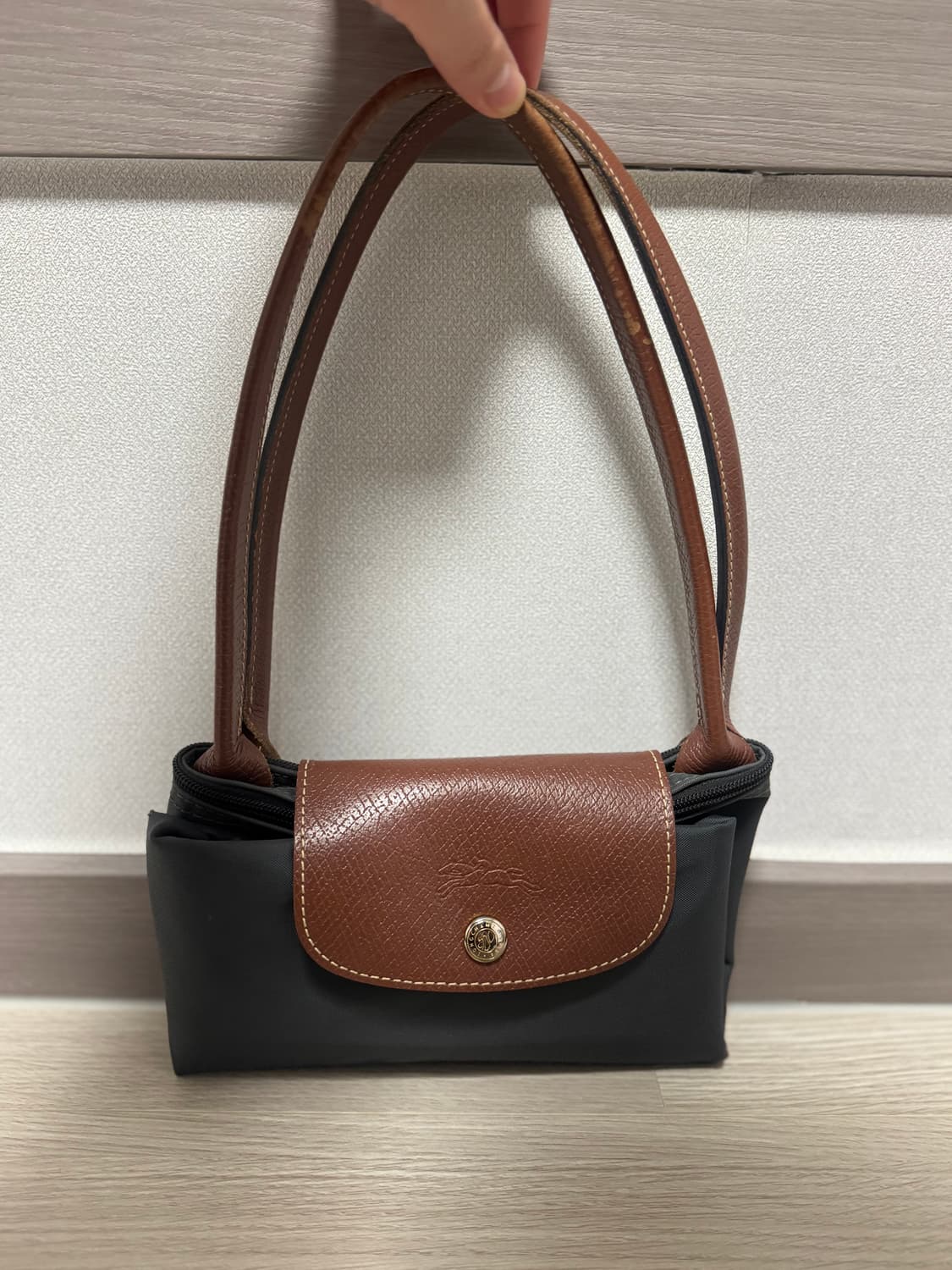 롱샴 르 플리아쥬 오리지널 숄더백 S (건메탈/그레이) 판매합니다 상품이미지9