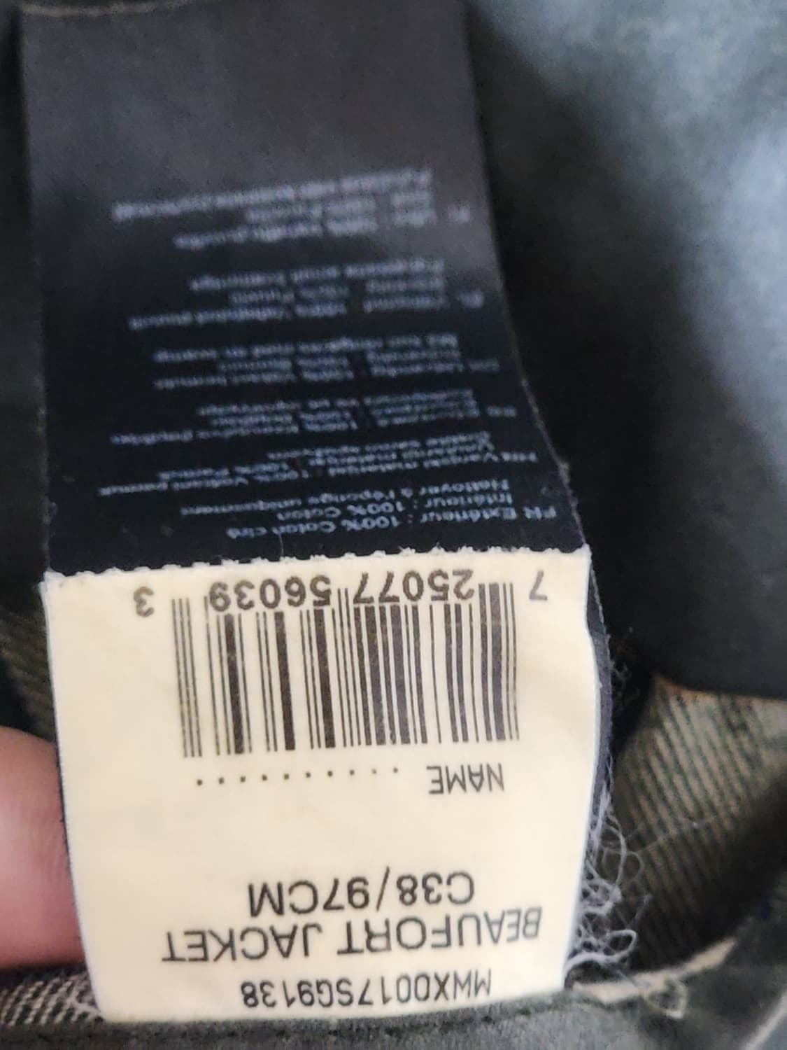 (M) 바버 뷰포트 왁스자켓 올리브그린 왁싱점퍼  상품이미지6