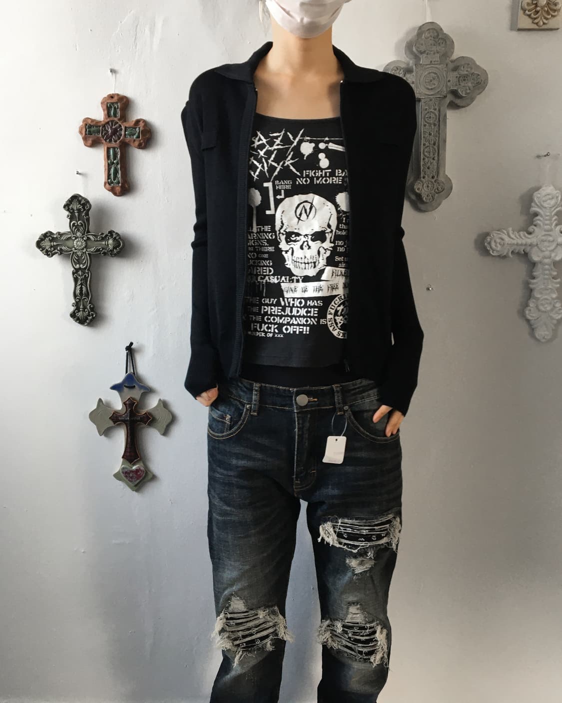 High neck knit zip up 상품이미지5