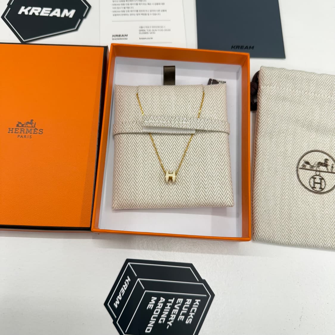 [풀박스] 에르메스 팝아슈 미니 목걸이 화이트 골드 상품이미지2