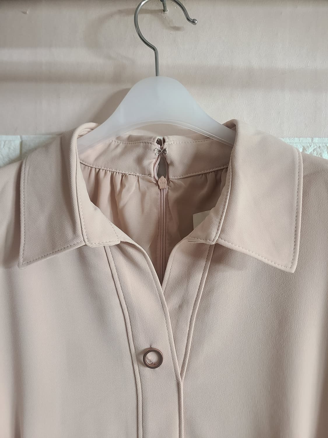 데코 베이지색 셔츠 원피스(55-66) 상품이미지3