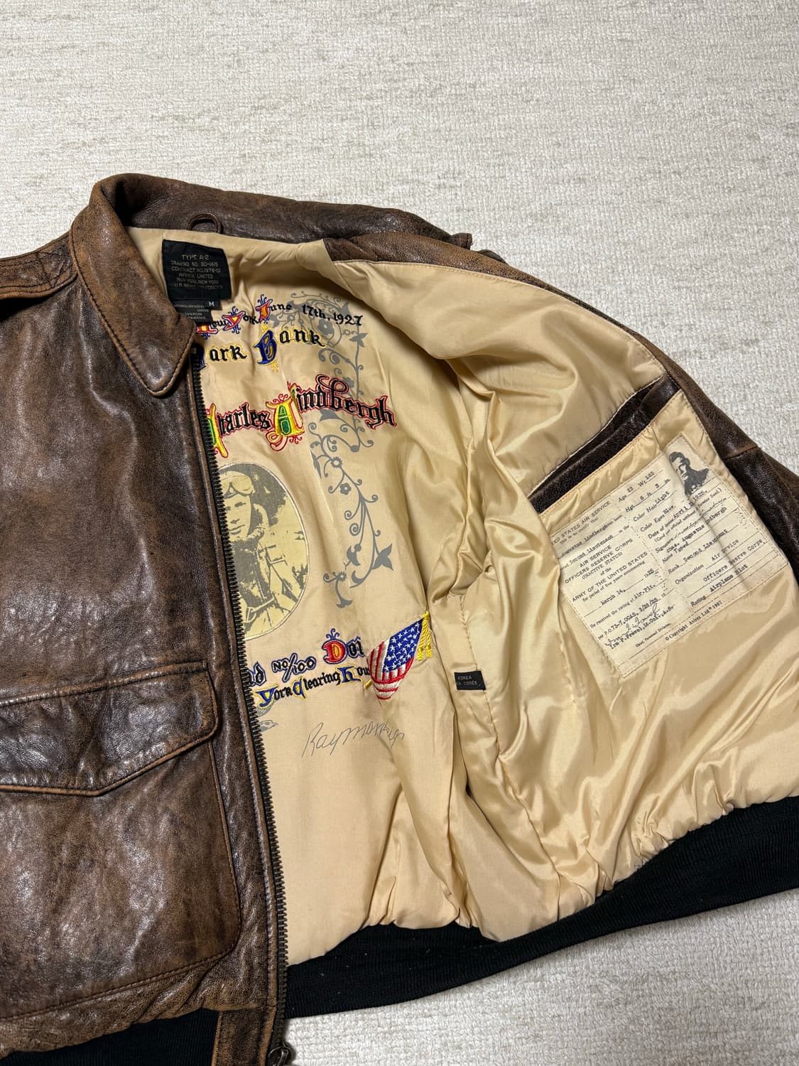 아비렉스 Avirex type a-2 leather jacket 상품이미지3