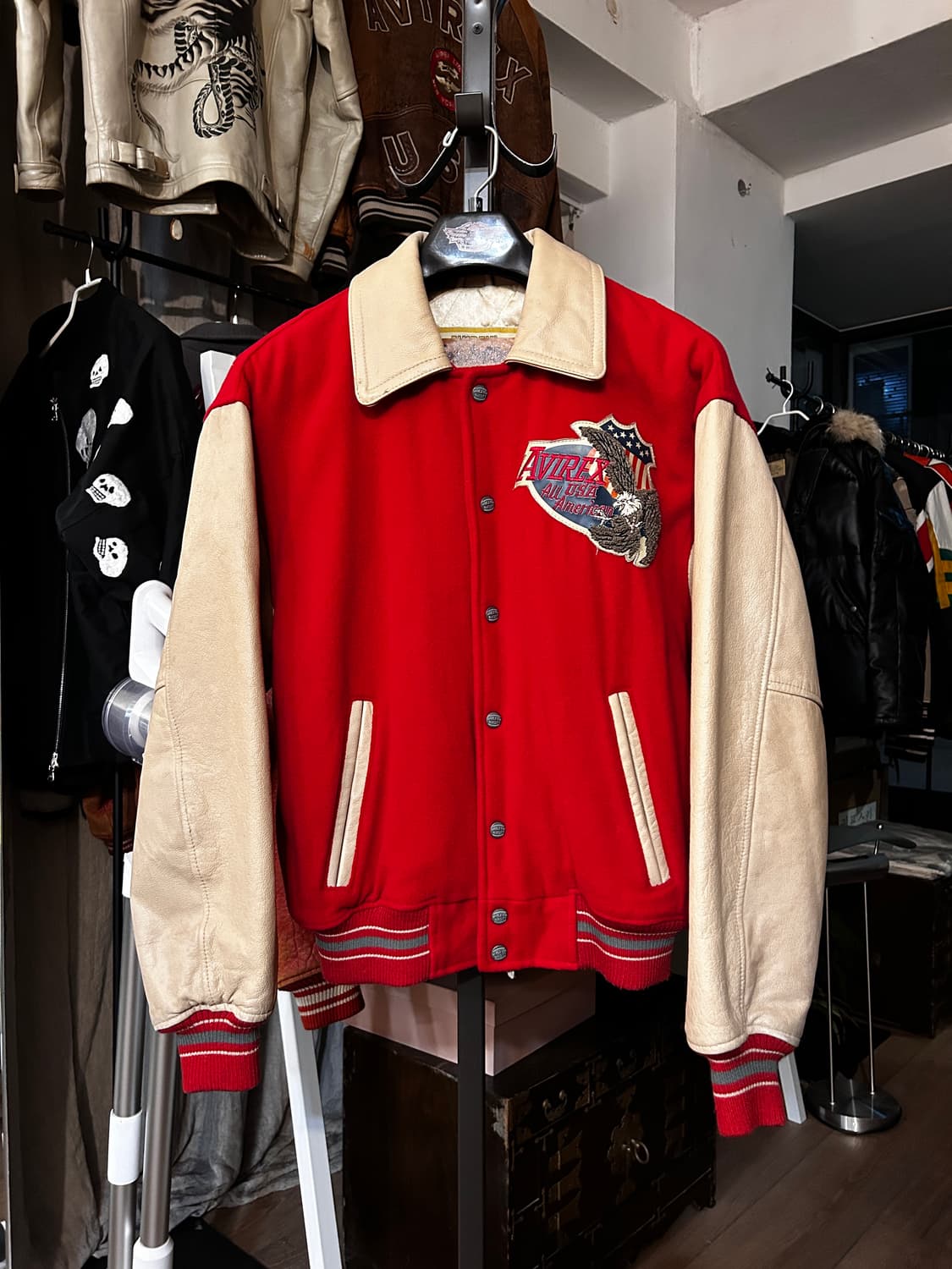 90’s Avirex wool/leather (아비렉스 울 가죽 자켓) 상품이미지4