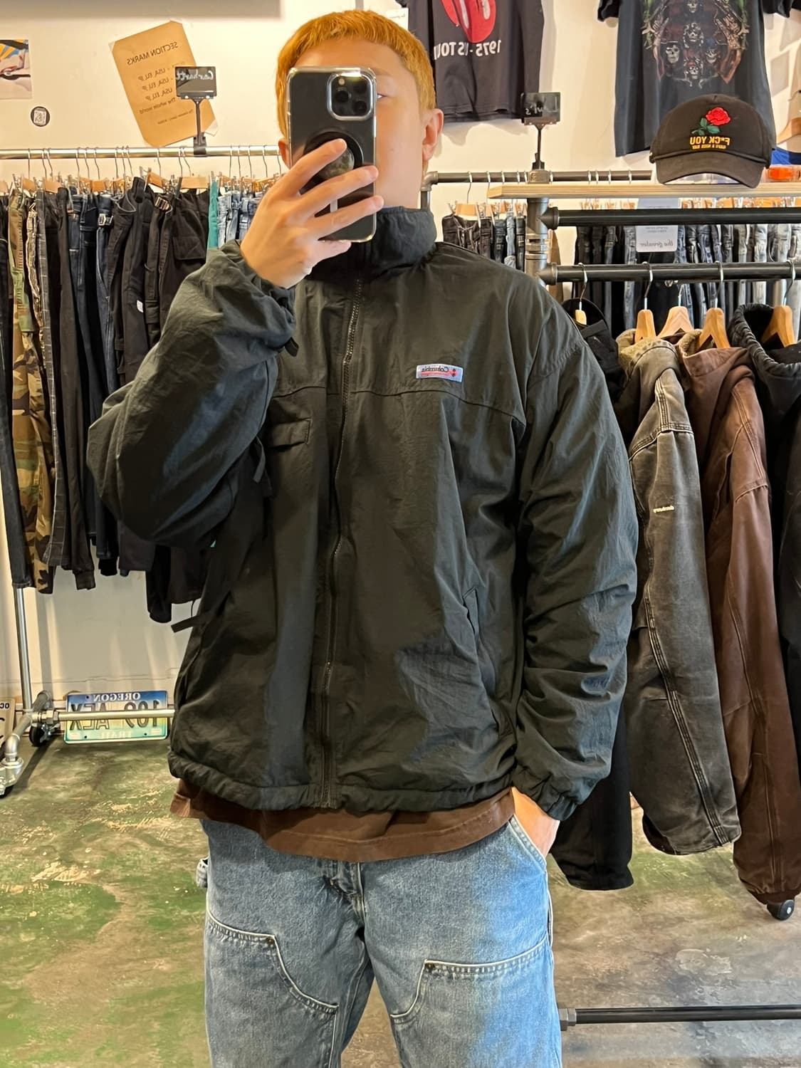 90's [L] 콜롬비아 빈티지 블랙 플리스 라이닝 자켓 상품이미지4