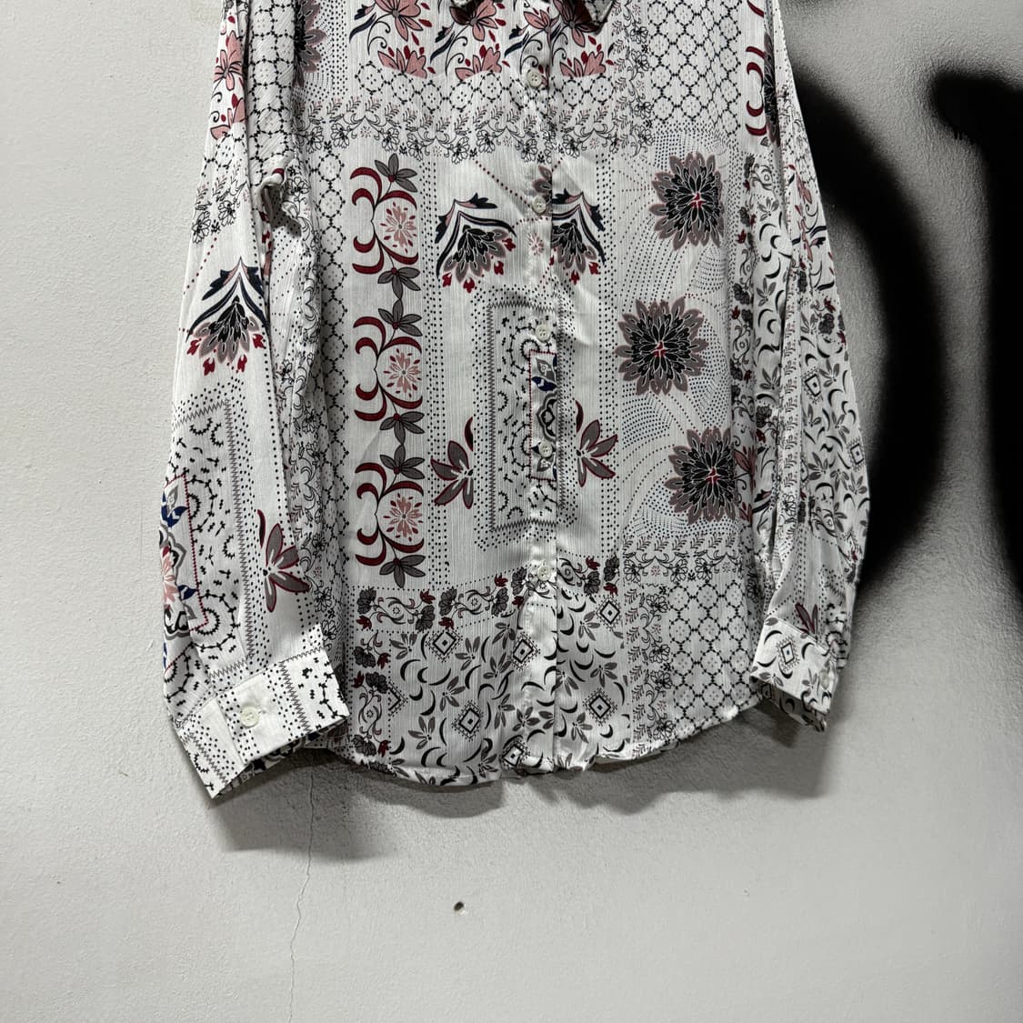 VTG 빈티지 동양풍 일본 오리엔탈 무드 화이트 셔츠 상품이미지4