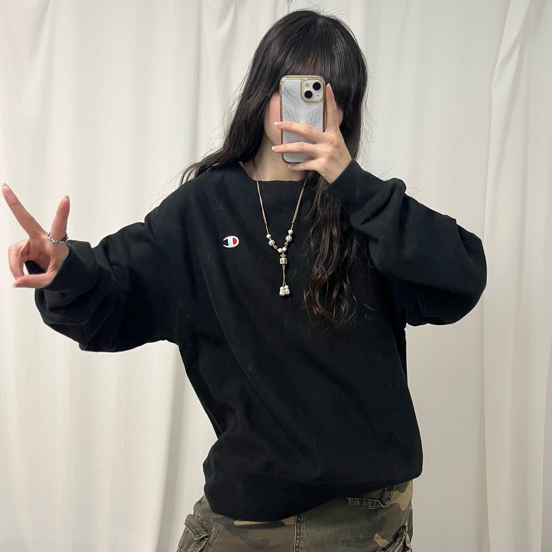 Champion black reverse weave sweatshirt 상품이미지2