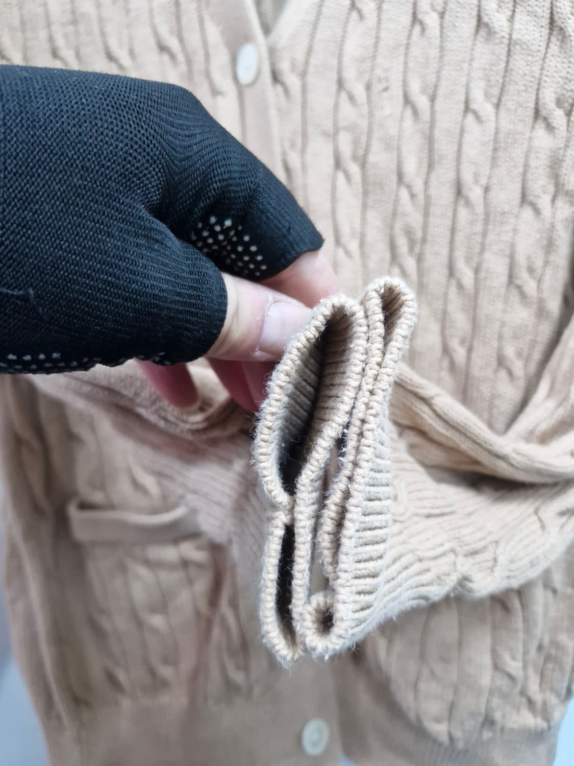 100L/77 폴로랄프로렌 케이블 니트 가디건 베이지 상품이미지4