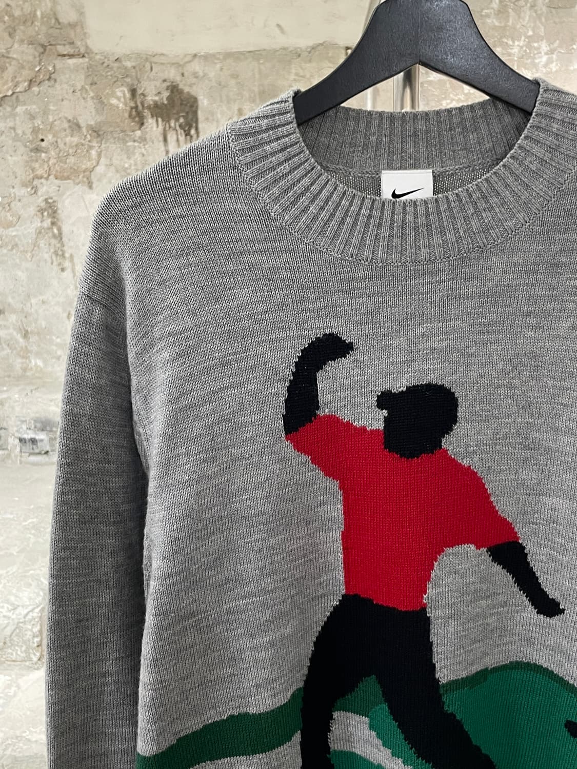 나이키 멜란지 그레이 타이거 우즈 크루넥 스웨터 상품이미지2