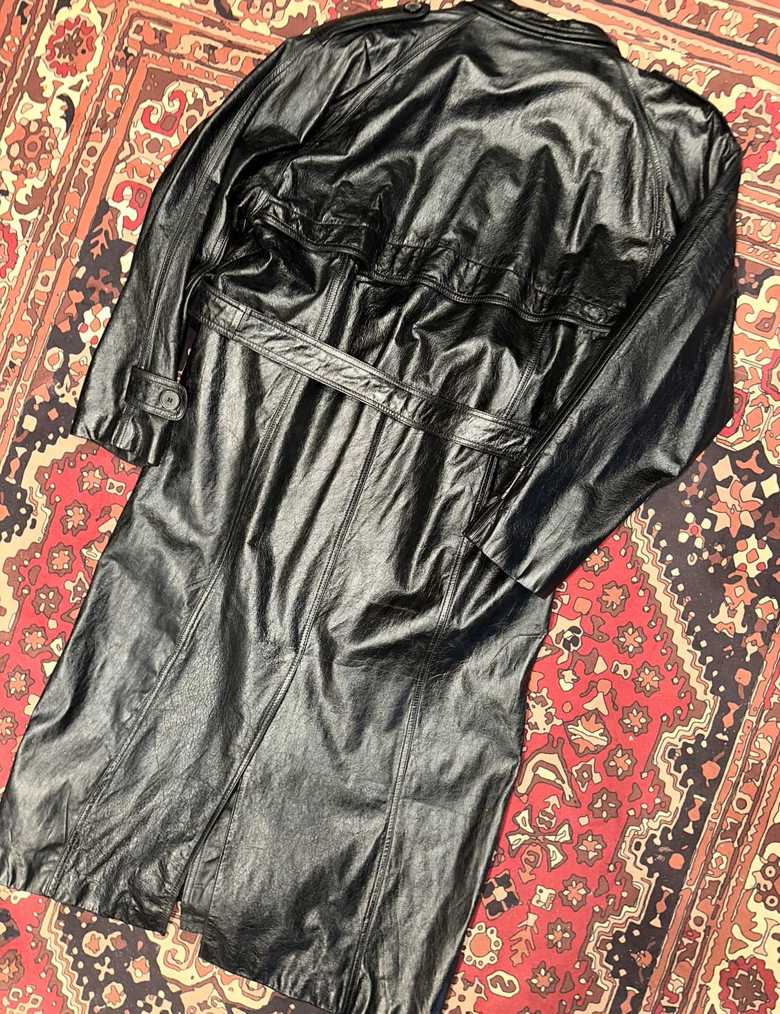 ( 2XL ) 가죽롱코트 가죽카코트 가죽자켓 레더자켓 빈티지가죽 상품이미지3