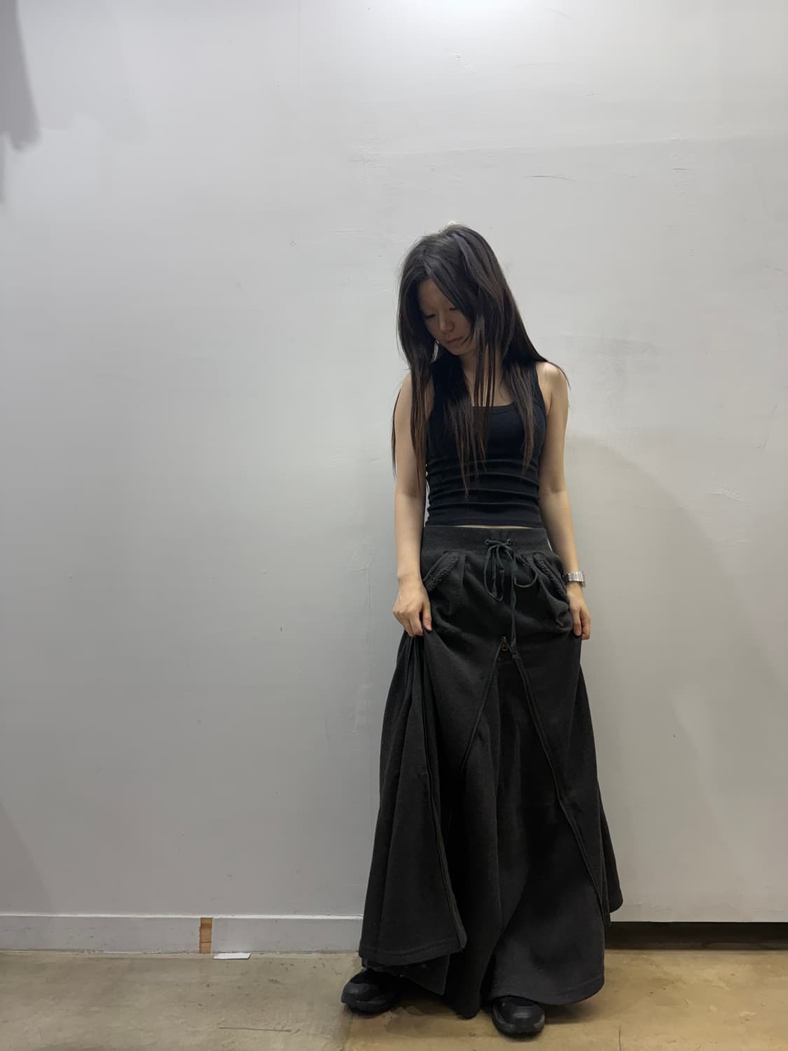 멀티집업 밴딩 롱 스커트 상품이미지2