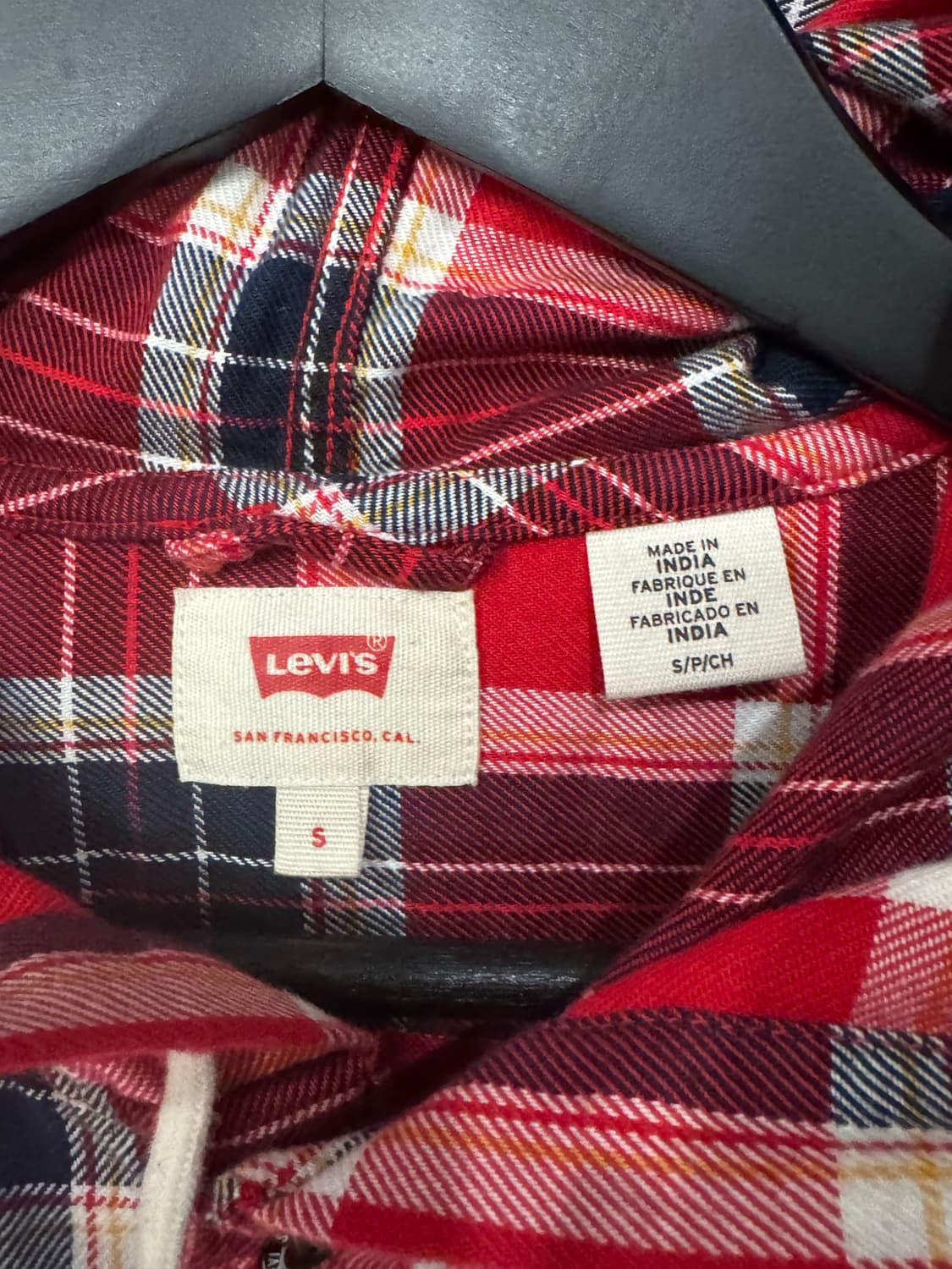 리바이스 체크패턴 투포켓 후드셔츠  상품이미지4