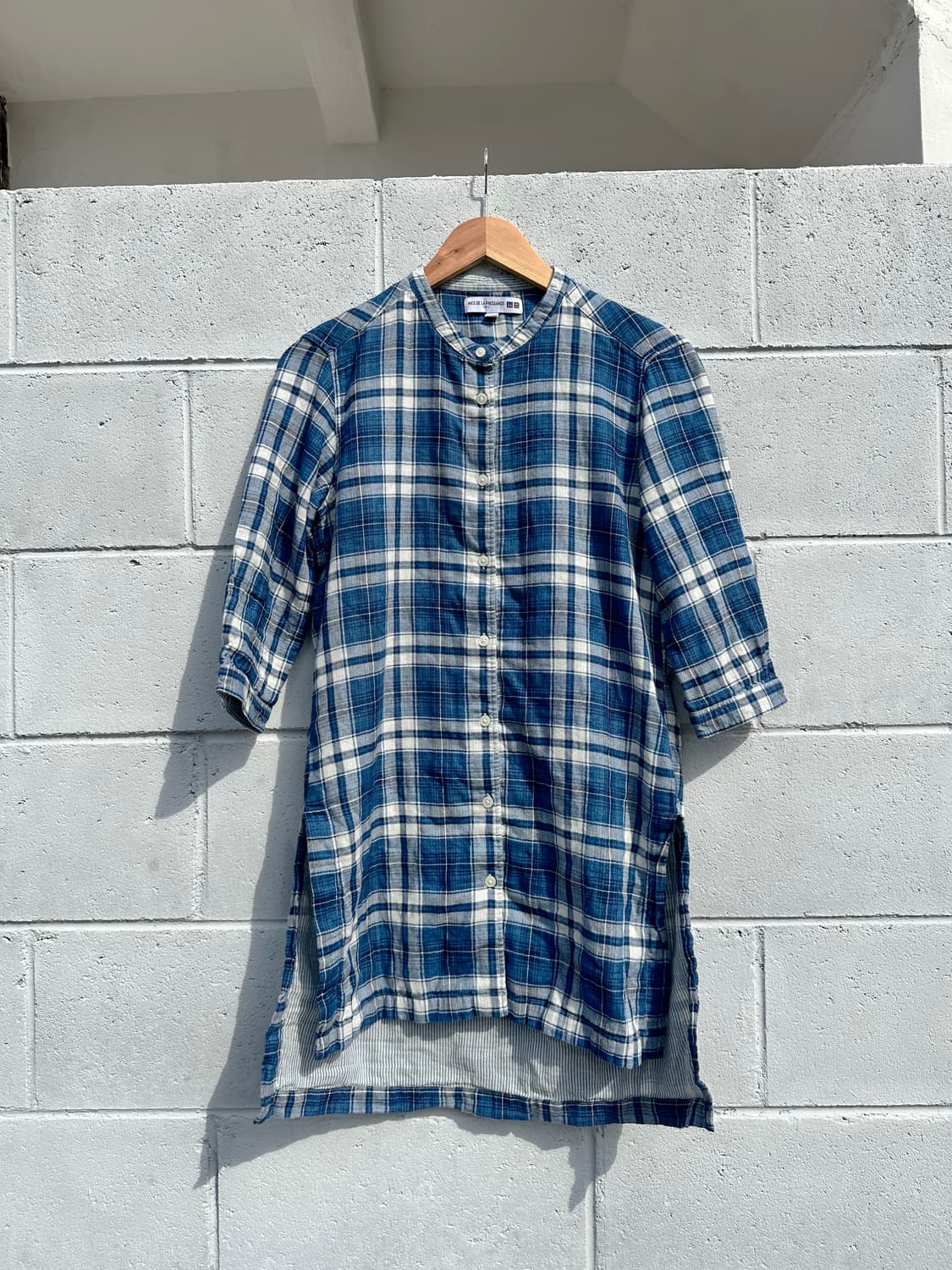 이네스 드 라 프레상쥬 × 유니클로 차이나카라 체크 셔츠 상품이미지2