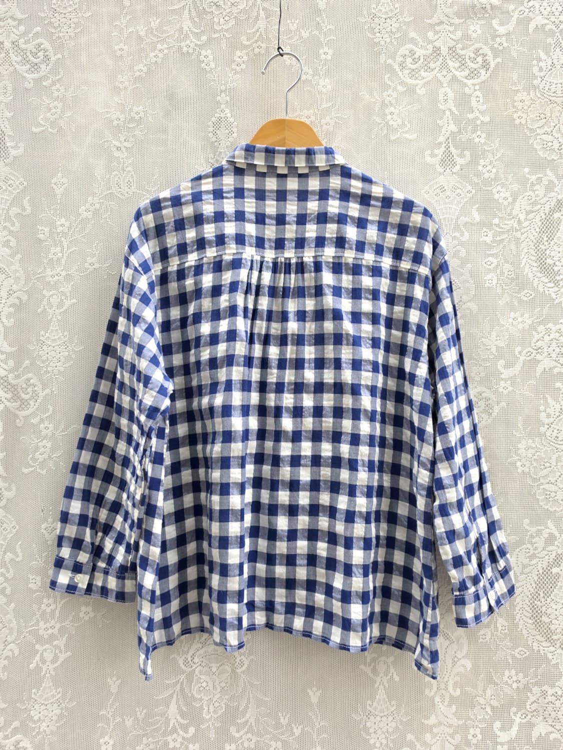 님스 깅엄 풀오버 블라우스 (made in japan) 상품이미지5