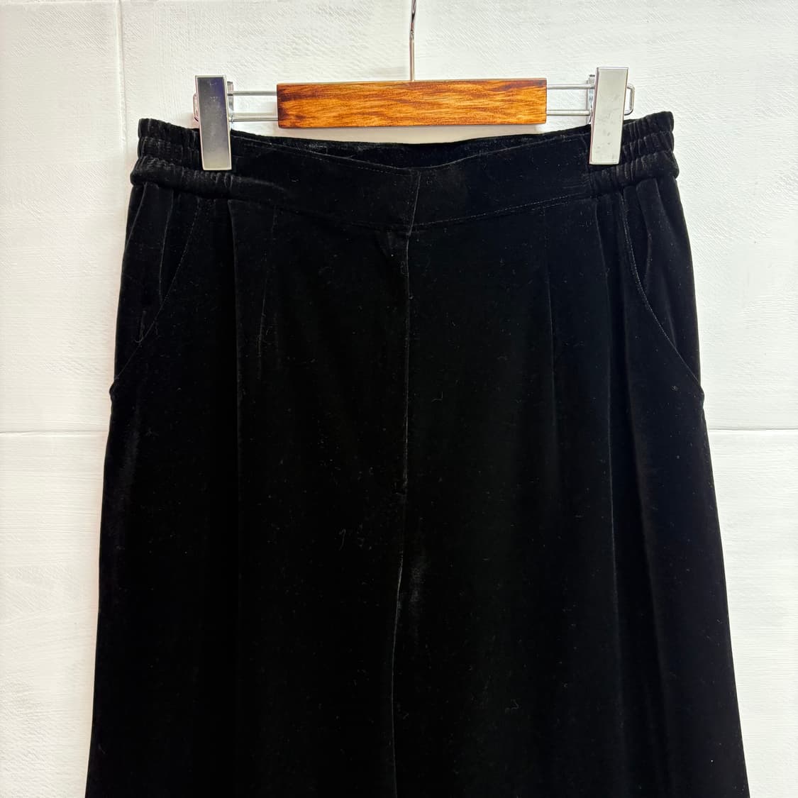 블랙 벨벳 와이드 팬츠 (JPN) 상품이미지2