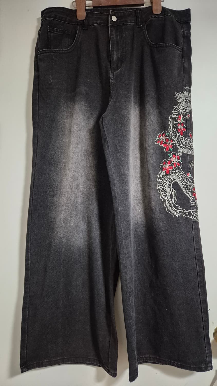 용 자수 힙합팬츠 허벅지41 총장114 상품이미지3