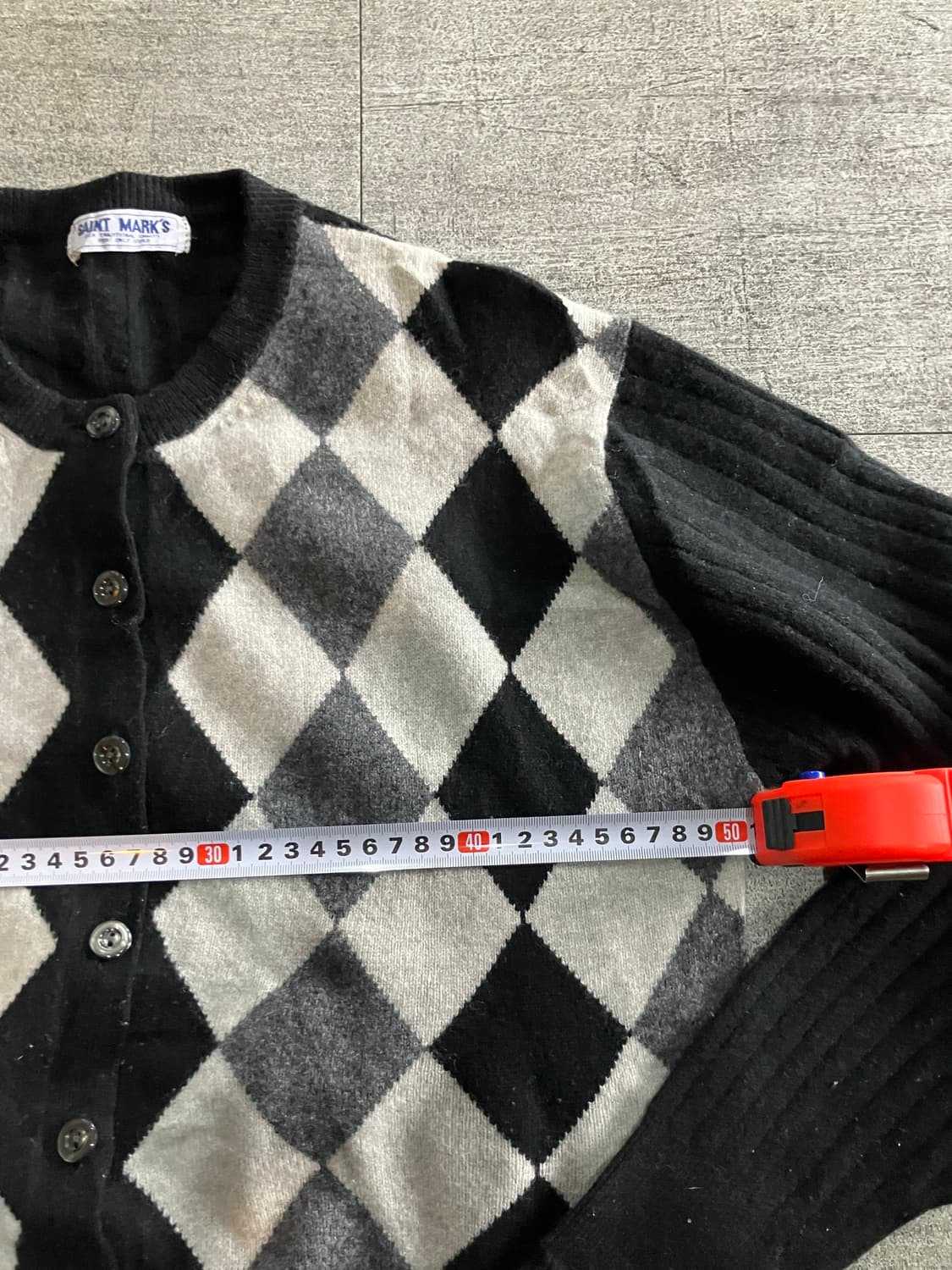 일본빈티지 Saintmarks 올드스쿨아메카지 혁오풍 아가일가디건 상품이미지2