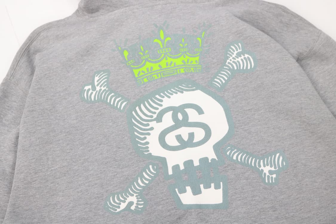 스투시 90s 빈티지 크라운 스컬 백로고 그레이 후드티 (L) 상품이미지3