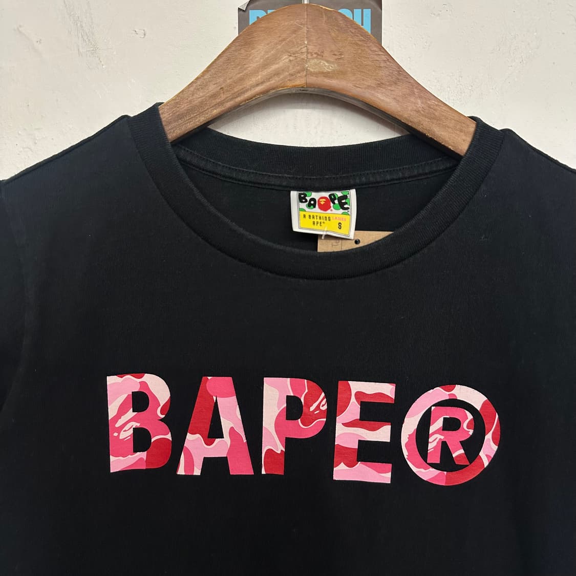 베이프 핑크카모 로고 티셔츠 상품이미지2