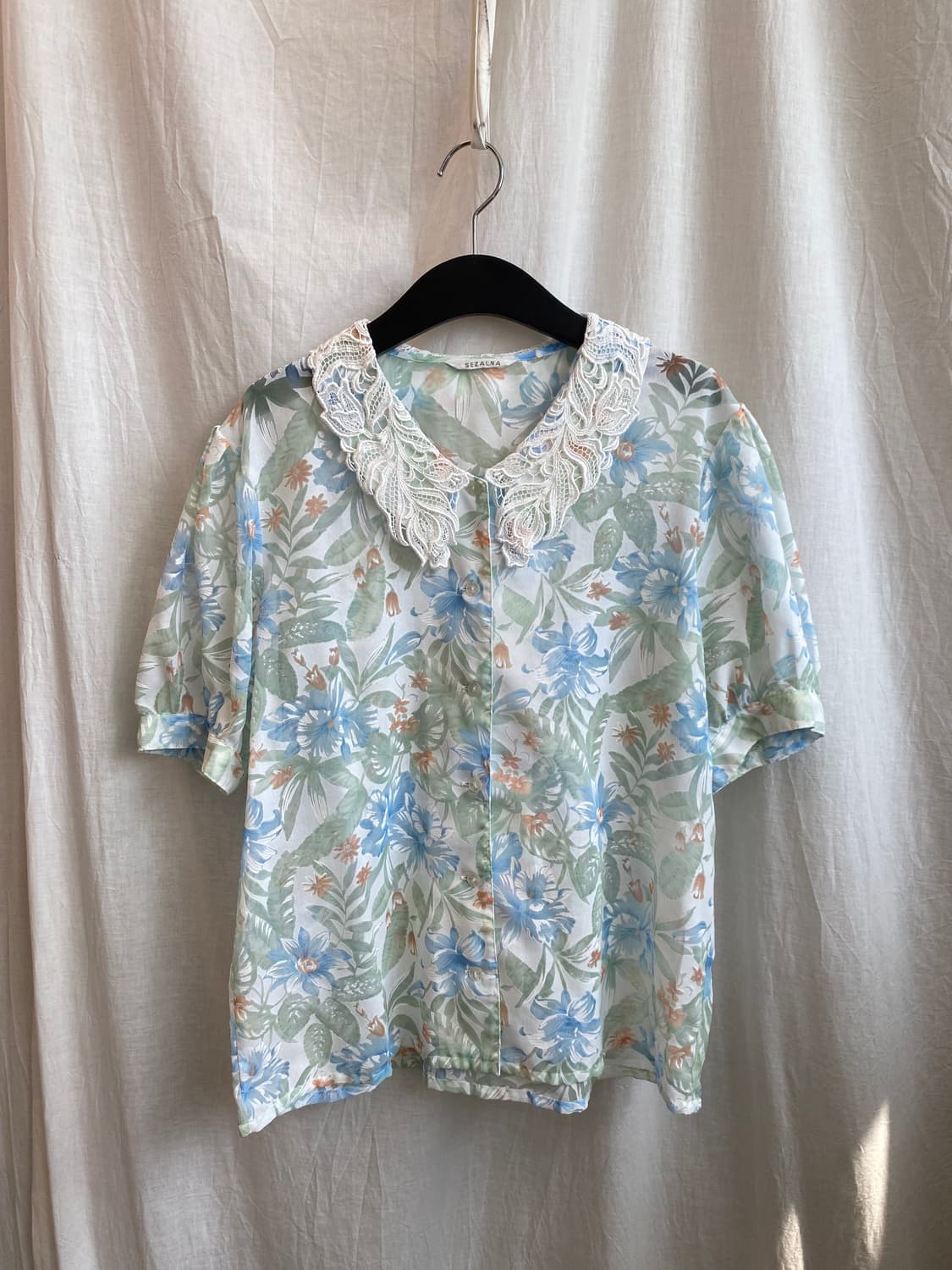 SEZALNA 플라워 반팔블라우스(L-XL) 상품이미지2