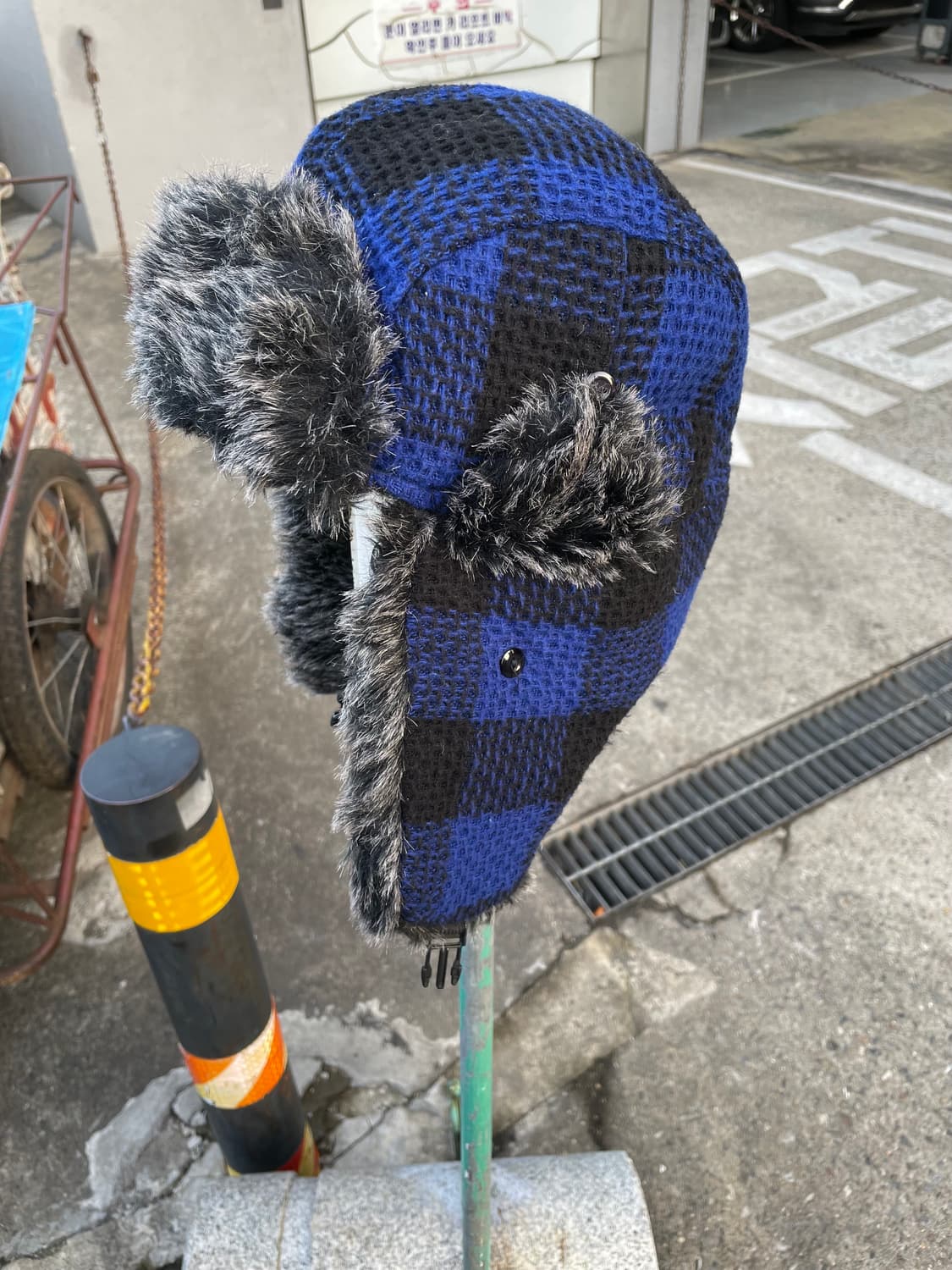 (빈티지)버팔로체크 퍼 트루퍼 햇 상품이미지3