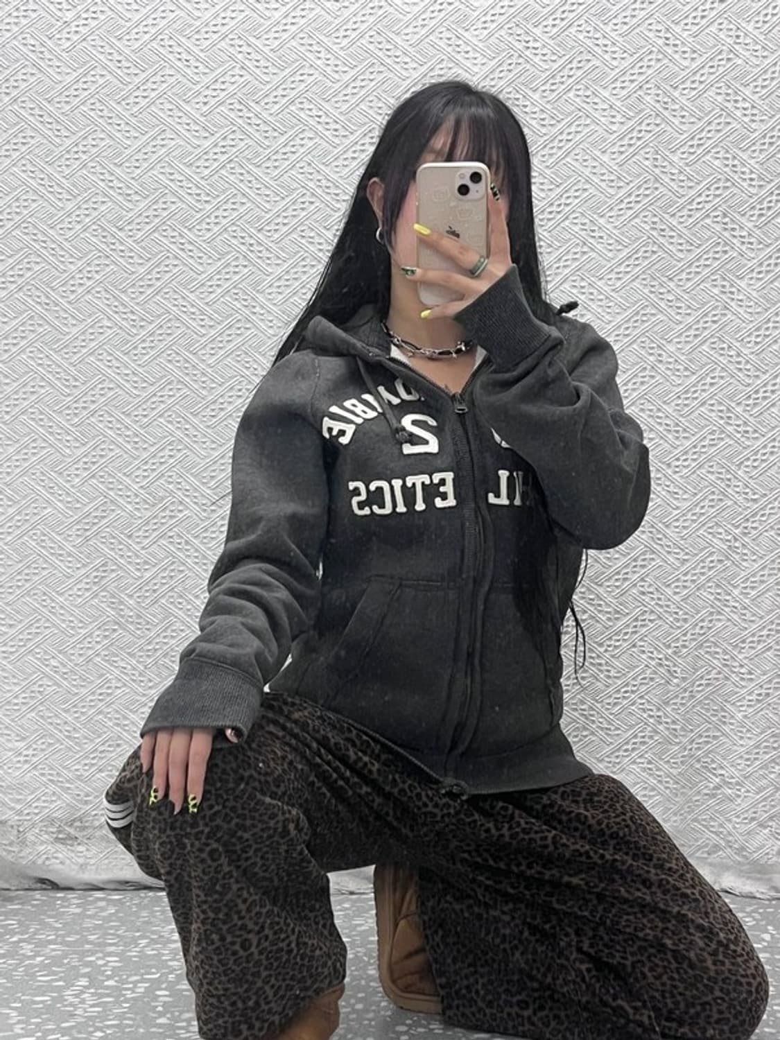 아베크롬비 Y2K 스펠로고 기모 후드 집업 L C07565 상품이미지1