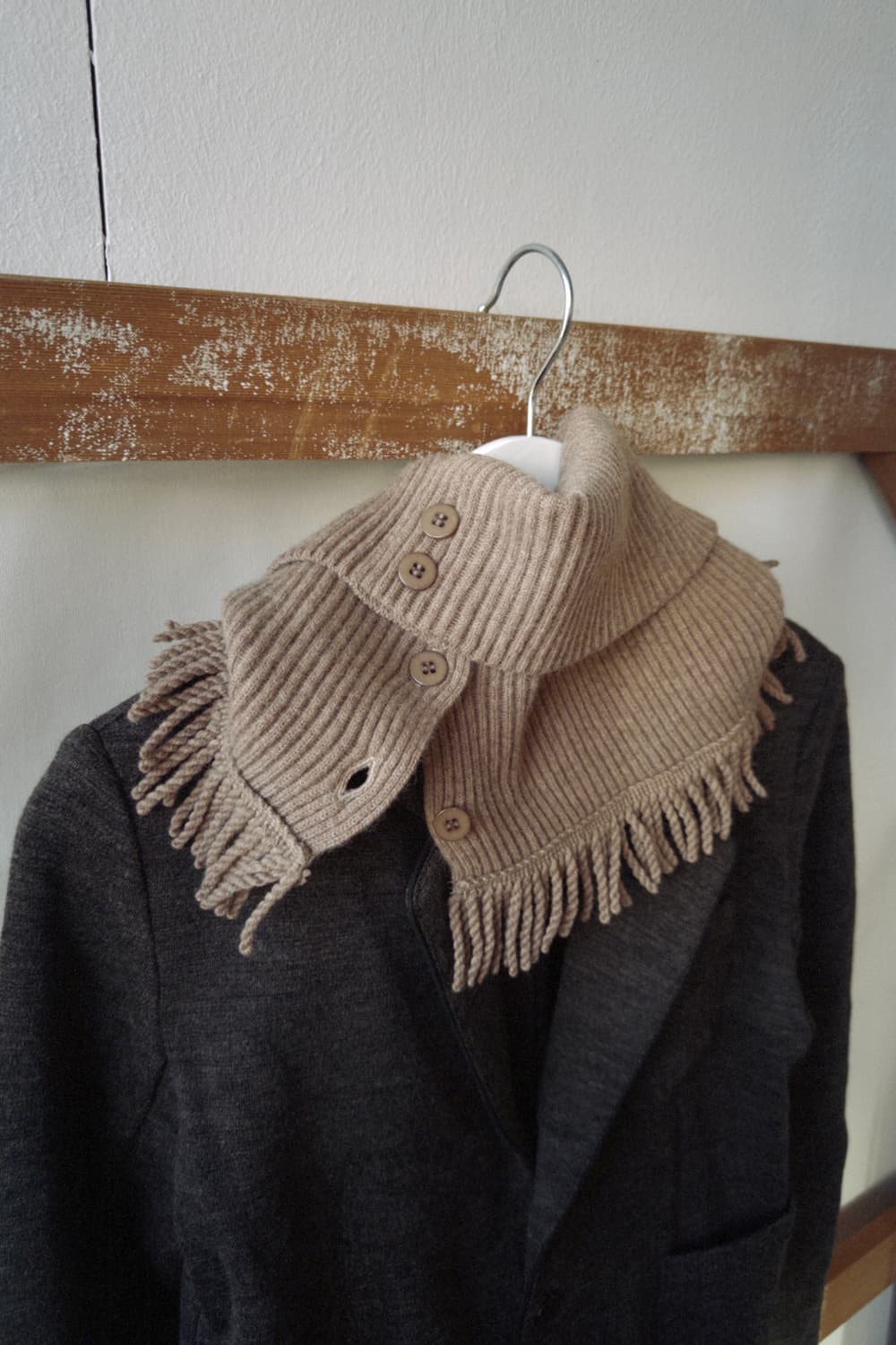 [Vintage] border button knit turtleneck 상품이미지3